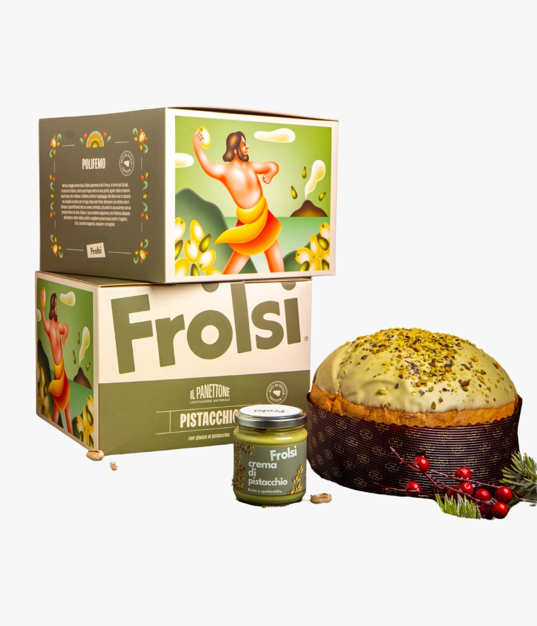 Panettone con crema Pistacchio